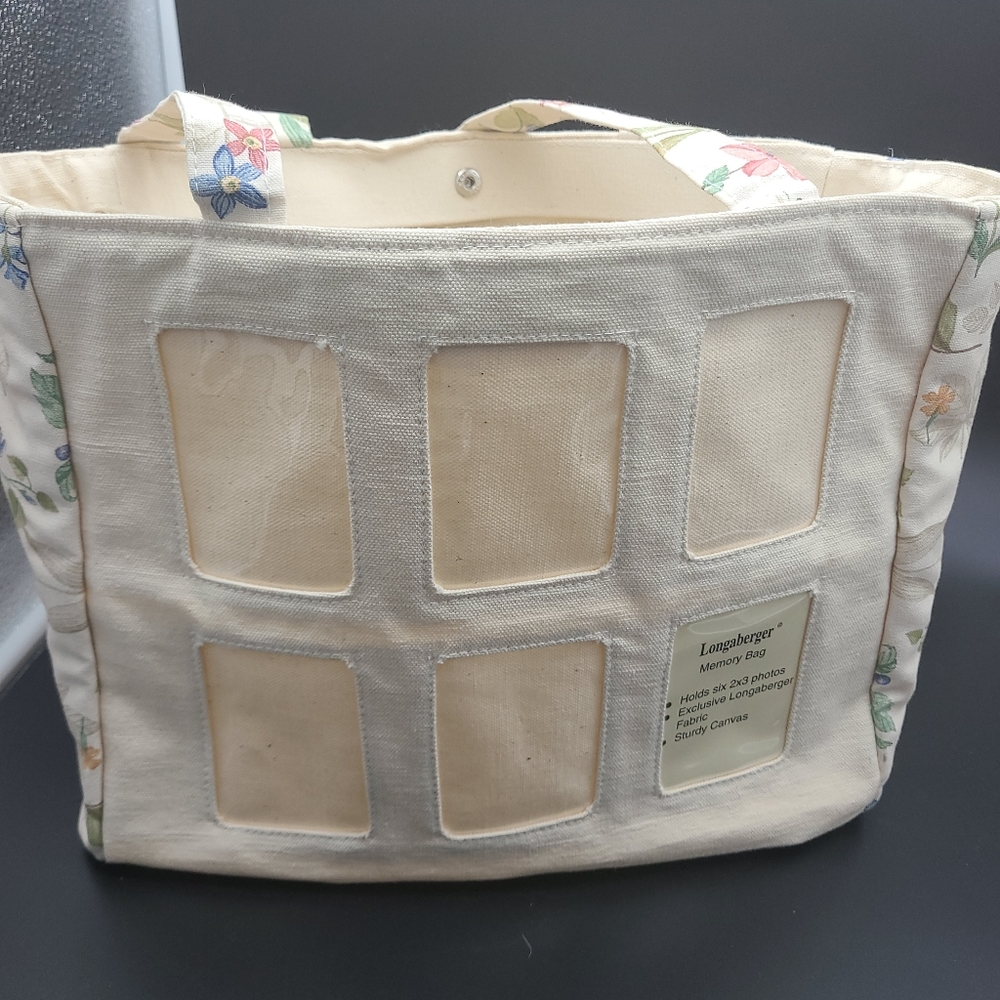 Longaberger Canvas Memory Bag 12"x 10 x 5". NWOT.